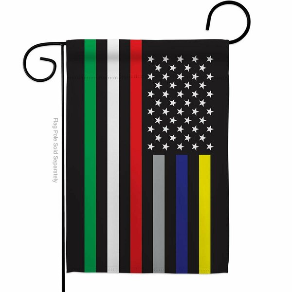 Guarderia 13 x 185 in US First Responders Line Garden Flag w/Armed Forces Service Dbl-Sided Horizontal Flags GU3858508